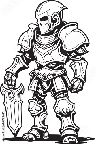 Wallpaper Mural Spectral Warrior Skeleton Knight Symbol in Black Vector Dark Defender Skeleton Knight Logo Design in Black Vector Torontodigital.ca