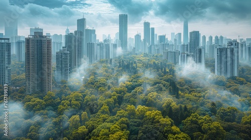 Aerial View of City Surrounded by Tall Buildings