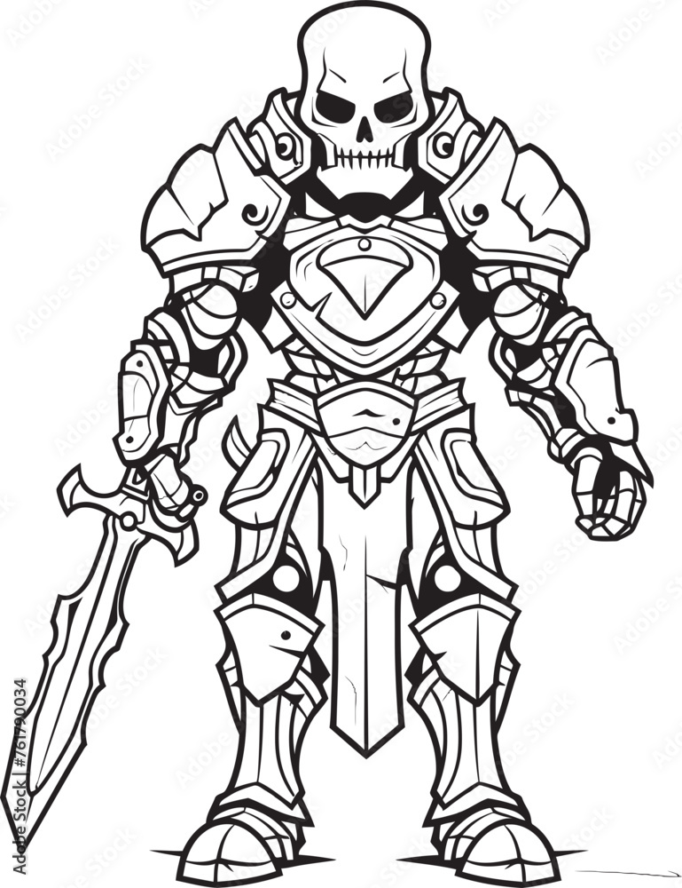 Shadowed Sentinel Skeleton Knight Vector Black Logo Design Grim Guardian Skeleton Knight Emblem in Black Vector Shadowed Sentinel Skeleton Knight Vector Black Logo Design Grim Guardian Skeleton Knight Emblem in Black Vector