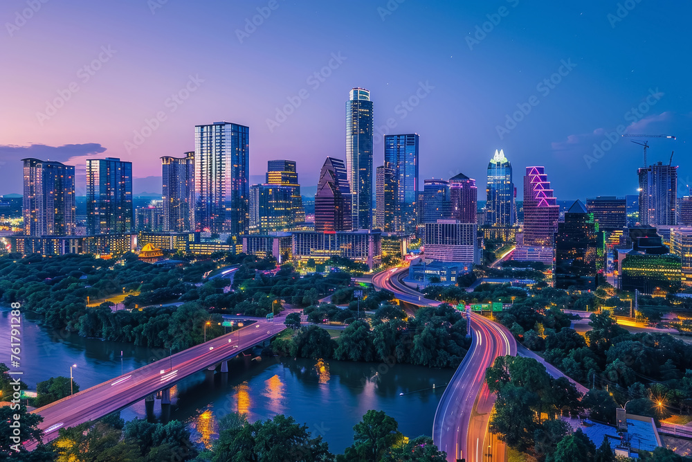 Fototapeta premium Twilight Urban Panorama