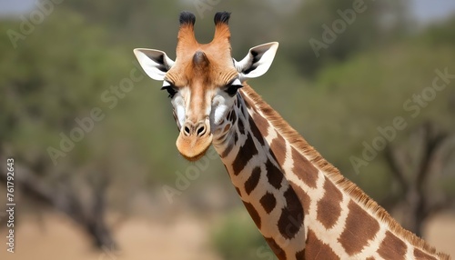 A Giraffe With Its Ears Flattened Back Alarmed © Tamanna