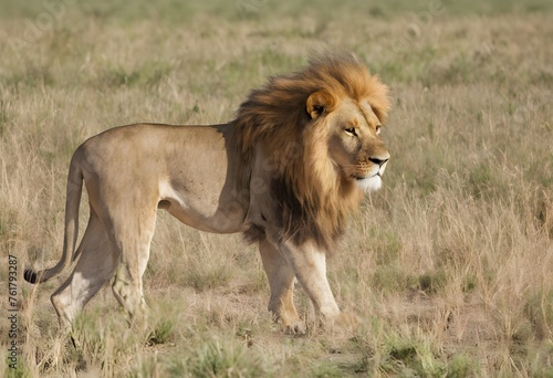 An African Lion on the Savannah