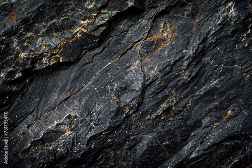 Antique Black Granite Background: Aged and Beautiful Dark Architecture with Chemical Brightness