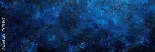Deep Blue Texture: Hand-Drawn Watercolor with Saturated Bright Colors. Abstract Art for a Night Sky or Sea Abyss Background