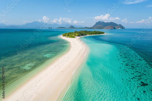 Pristine Tropical Island Aerial View © spyrakot