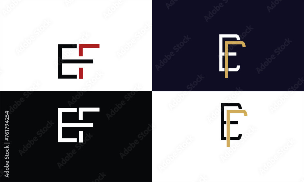EF, FE, E, F, Abstract Letters Logo monogram EF, FE, E, F, Abstract Letters Logo monogram