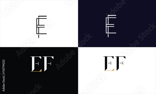 EF, FE, E, F, Abstract Letters Logo monogram