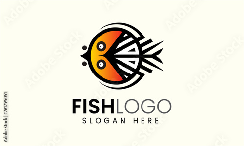 Fish animal ocean food restaurant seafood vector logo design icon template symbol idea