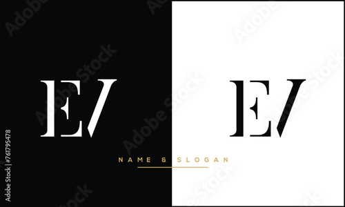 EV, VE, E, V, Abstract Letters Logo Monogram