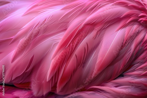 Pink Flamingo Feathers Close Up: Stunningly Beautiful Pink Feathers of Nature's Most Colorful Bird