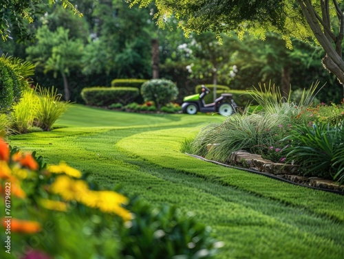 Professional Landscaping Company providing Gardening, Mowing, and Trimming Services for Beautiful Green Garden