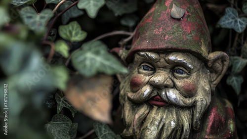 Weathered Garden Gnome Close-up