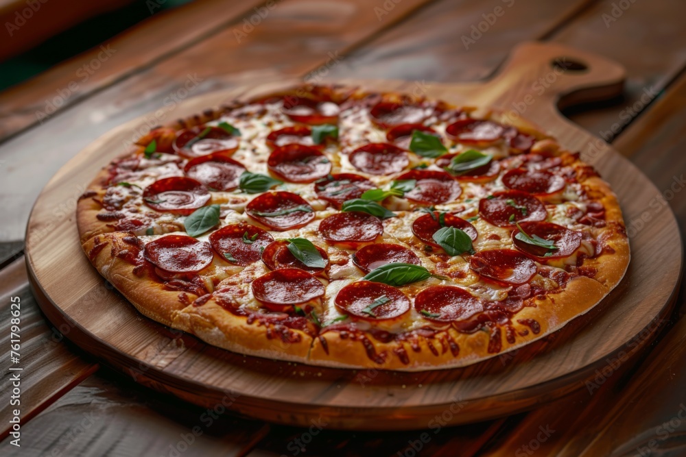 Pepperoni pizza is a traditional Italian dish.