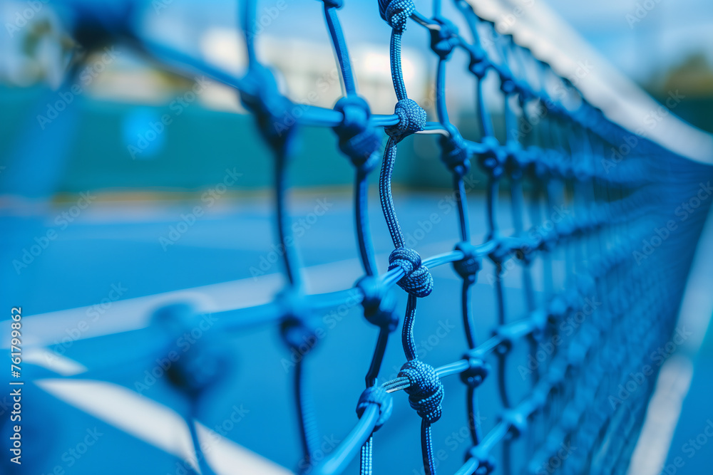 Part of a tennis court and net - obrazy, fototapety, plakaty 