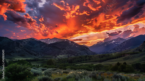 sunset in the mountains