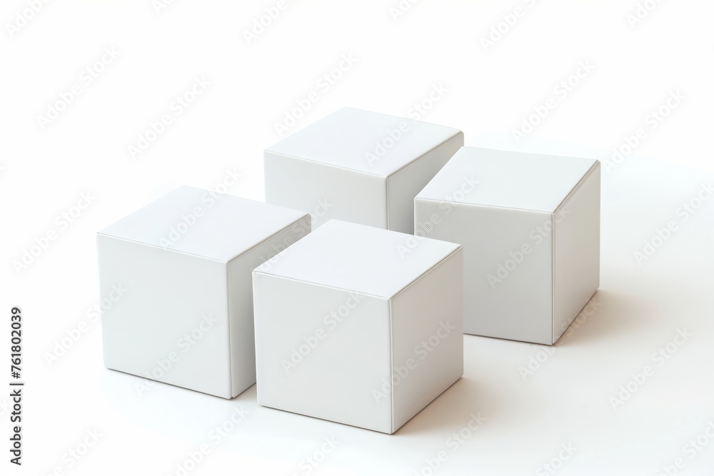 white box cubes isolated on white background white box cubes isolated on white background