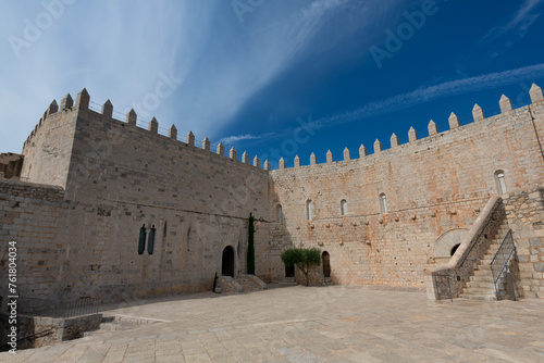 Peniscola city castle or Castillo del Papa Luna. Costa del Azahar, province of Castellon, Valencian Community