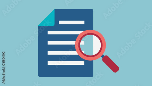 Discover Document Icon with Magnifier Vector Graphics