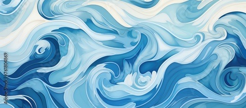 Ceramic tile design featuring wave pattern and swirls.