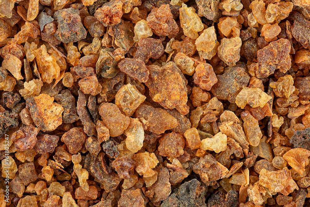 Aromatic yellow gum resin as bsckground, top view. Myrrh, fragrances, Sudanese Frankincense tree. Aromatic yellow gum resin as bsckground, top view. Myrrh, fragrances, Sudanese Frankincense tree.