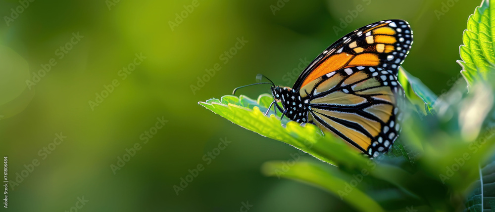 a close up of a butterfly on a green plant with blurry backrounds in the background and a blurry backround in the foreground. a close up of a butterfly on a green plant with blurry backrounds in the background and a blurry backround in the foreground.