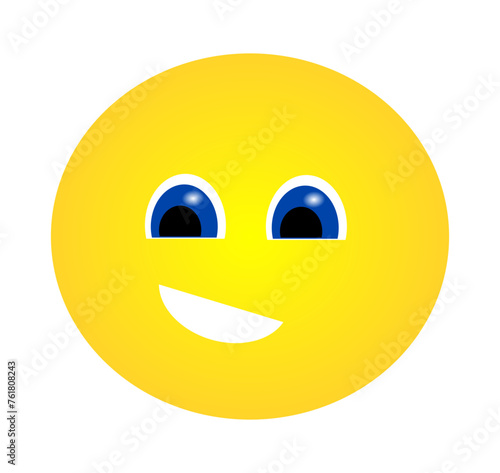 Sticker with a yellow grinning emoticon