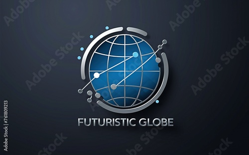 Wallpaper Mural "Your Brand" represents a world interconnected through technology, with metallic rings and network nodes encircling a styl Torontodigital.ca