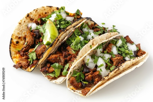 Delicious Mexican Cuisine: Tacos al Pastor with Pineapple, High-Quality Studio Photography