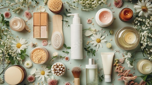 Flatlay photography of beauty products