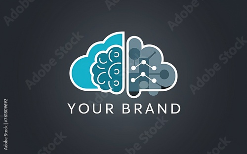 "Brand Space" features a sleek logo blending a cloud, brain, and document motifs, encapsulating cloud computing and data intelligence services.