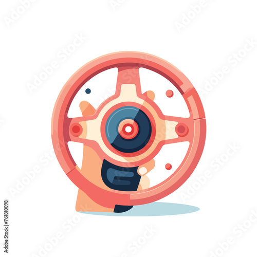 Have an idea miniature steering wheel in cartoon 