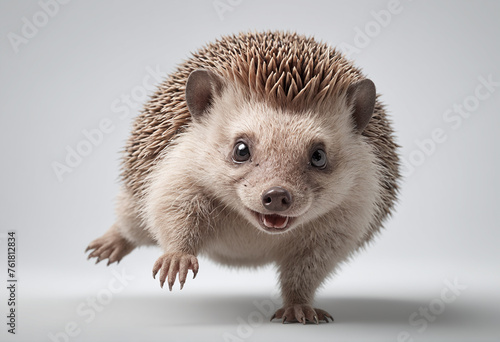 funny hedgehog fullbody in funny posing photo