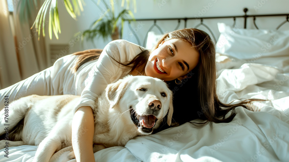 Happy Woman and Dog Happy Woman and Dog