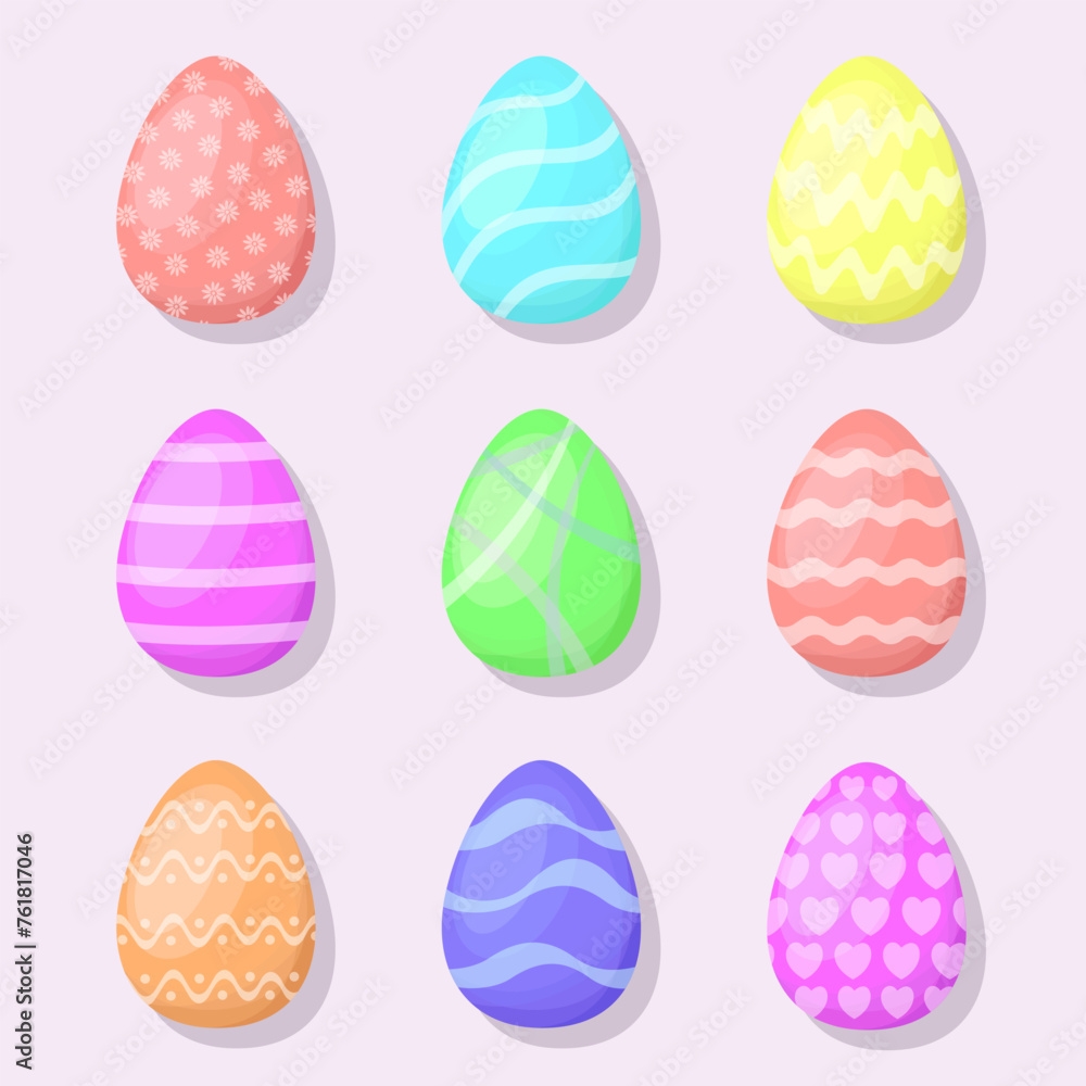 Set of Easter eggs. Vector illustration Set of Easter eggs. Vector illustration