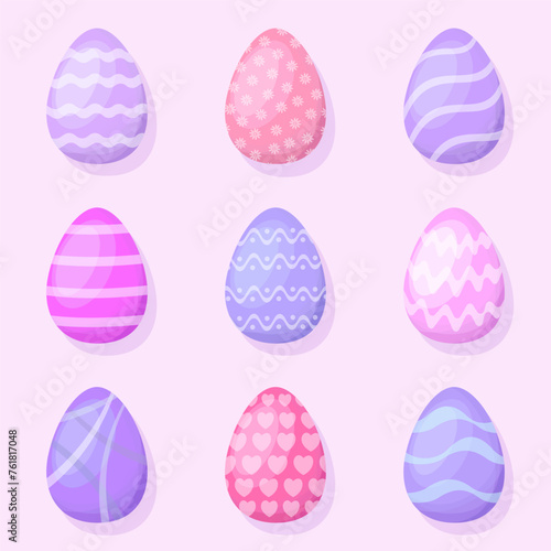 Set of Easter eggs. Vector illustration