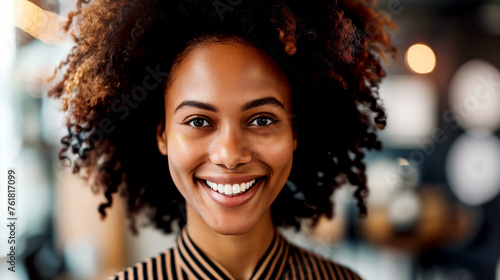 Happy African American Woman Smiling