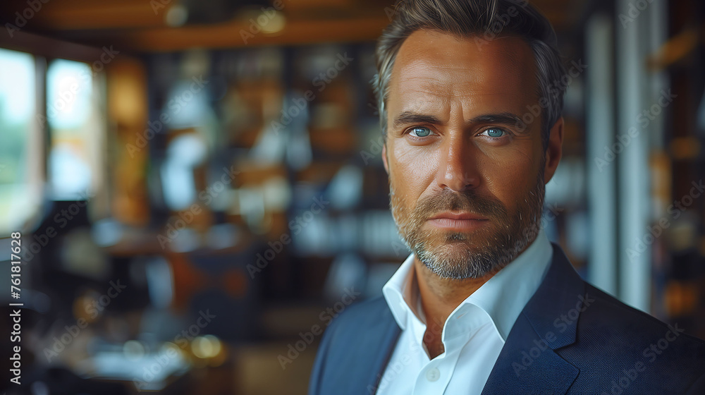 Thoughtful Businessman in Elegant Office Thoughtful Businessman in Elegant Office
