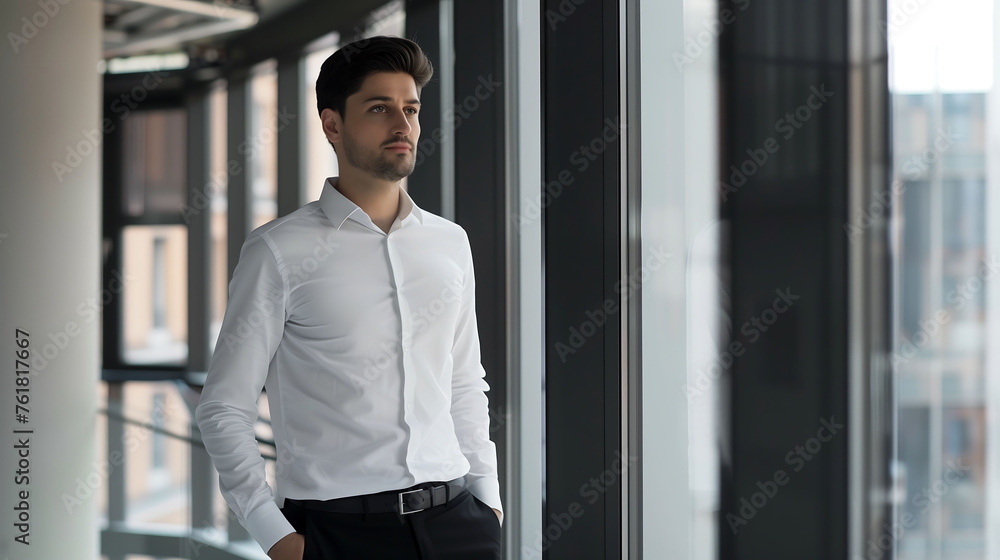 Aspiring Young Businessman in Urban Office Aspiring Young Businessman in Urban Office