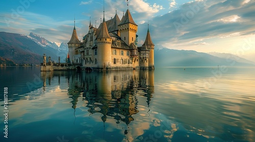 Castle by the Lake, with European Architecture and Historical Charm photo