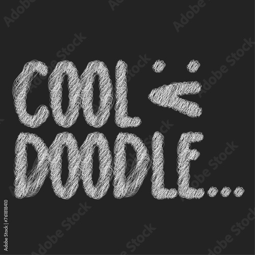 Doodle text effect  vector illustration