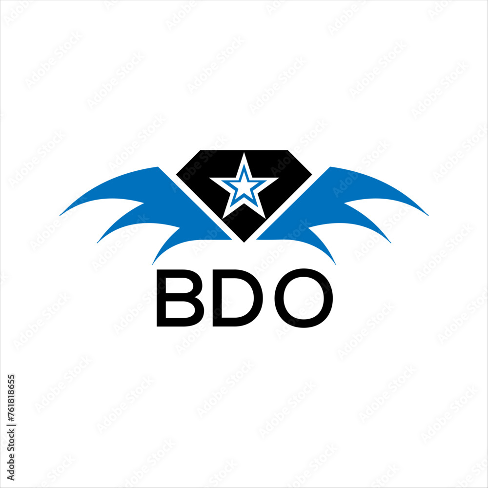 Fototapeta premium BDO letter logo. technology icon blue image on white background. BDO Monogram logo design for entrepreneur and business. BDO best icon.
