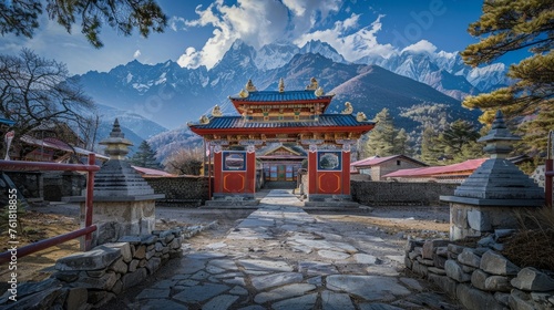 The highest Buddhist monastery in Nepal, Tengboche photo