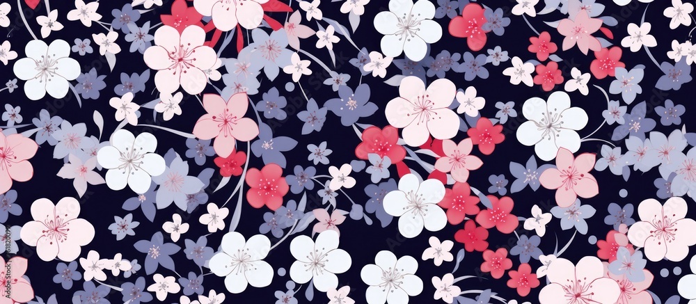 Fototapeta premium seamless flower pattern for various uses in Liberty style millefleurs.