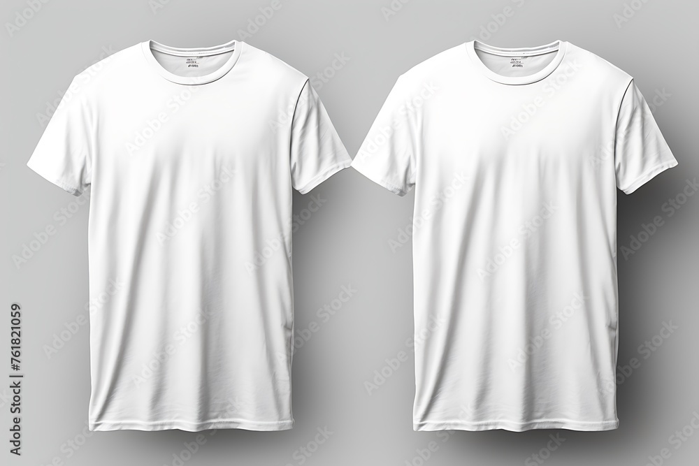 Blank white t shirt mockup, front and back view Blank white t shirt mockup, front and back view