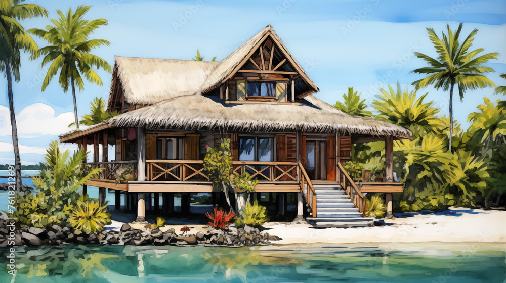 Bungalow avec accès à la plage