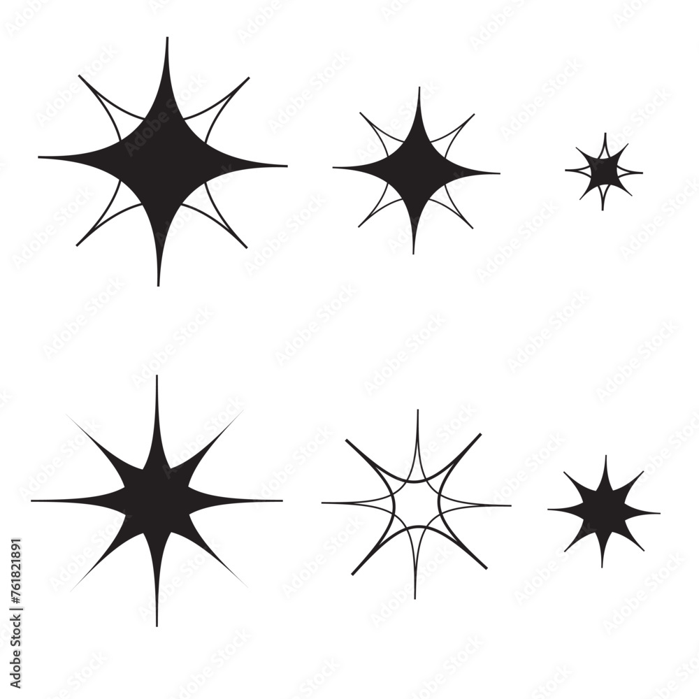 Set of Clean shining icons. Sparkle Sign. Star icons. Twinkling stars. Sparkles, shining burst. sparkle silhouette. Star emojis. Twinkle star shapes vector Set of Clean shining icons. Sparkle Sign. Star icons. Twinkling stars. Sparkles, shining burst. sparkle silhouette. Star emojis. Twinkle star shapes vector