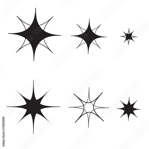 Wallpaper Mural Set of Clean shining icons. Sparkle Sign. Star icons. Twinkling stars. Sparkles, shining burst. sparkle silhouette. Star emojis. Twinkle star shapes vector Torontodigital.ca
