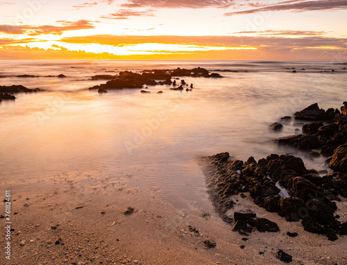 The Afterglow of Sunset on Giada's Beach, Hawaii Island, Hawaii, USA photo