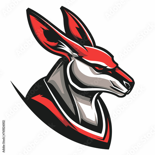 Vector esports logotype kangaroo on white background, logo kangaroo, icon kangaroo, sticker kangaroo, symbol kangaroo, emblem kangaroo
