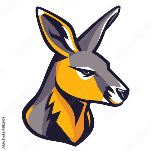 Vector esports logotype kangaroo on white background, logo kangaroo, icon kangaroo, sticker kangaroo, symbol kangaroo, emblem kangaroo